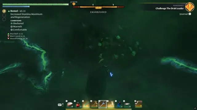 Enshrouded Tin Ore deposits protruding from a dark wall inside the Shroud